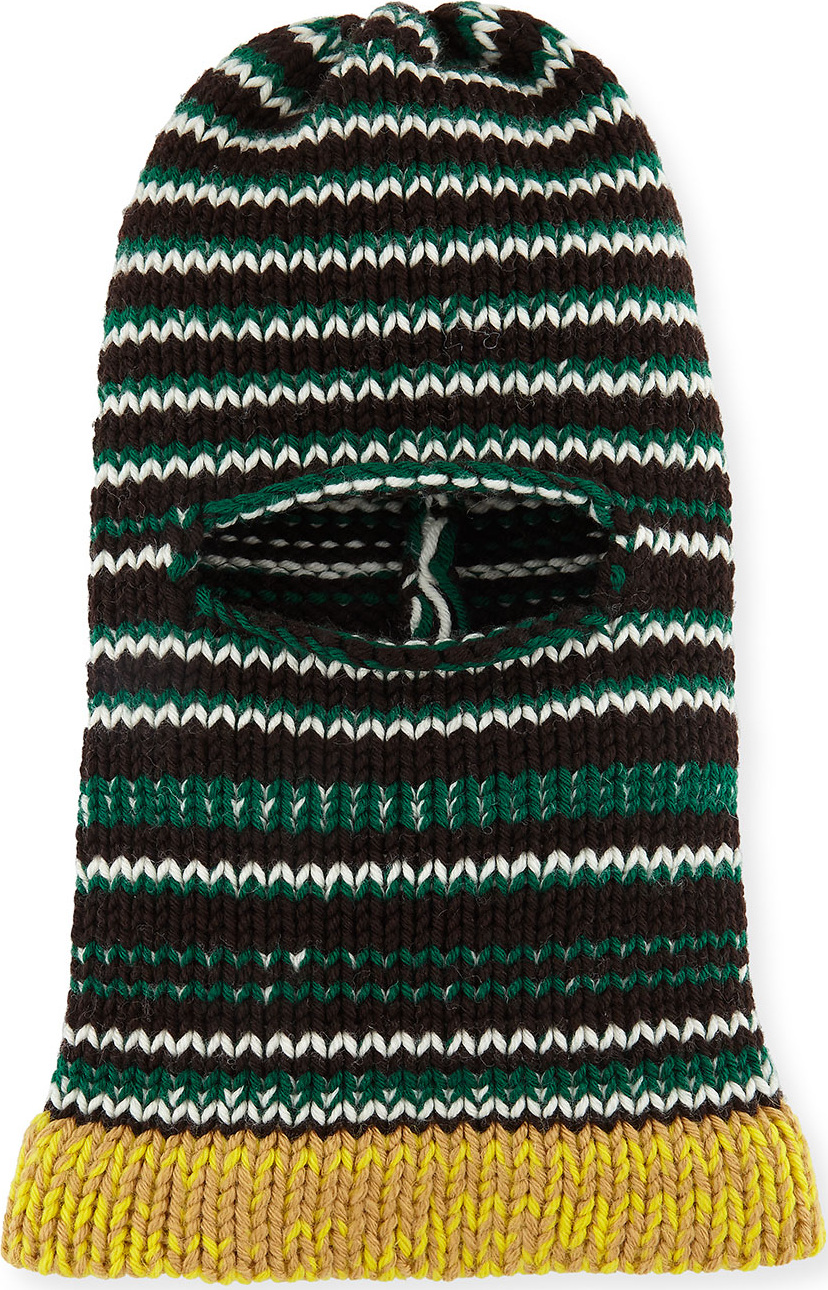 Calvin Klein 205W39NYC Balaclava Graphic Stripe Fitted Knit Hood Hat