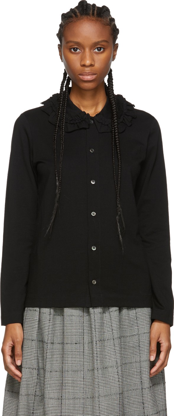 Tricot Comme des Garçons Black Ruffled Collar Shirt
