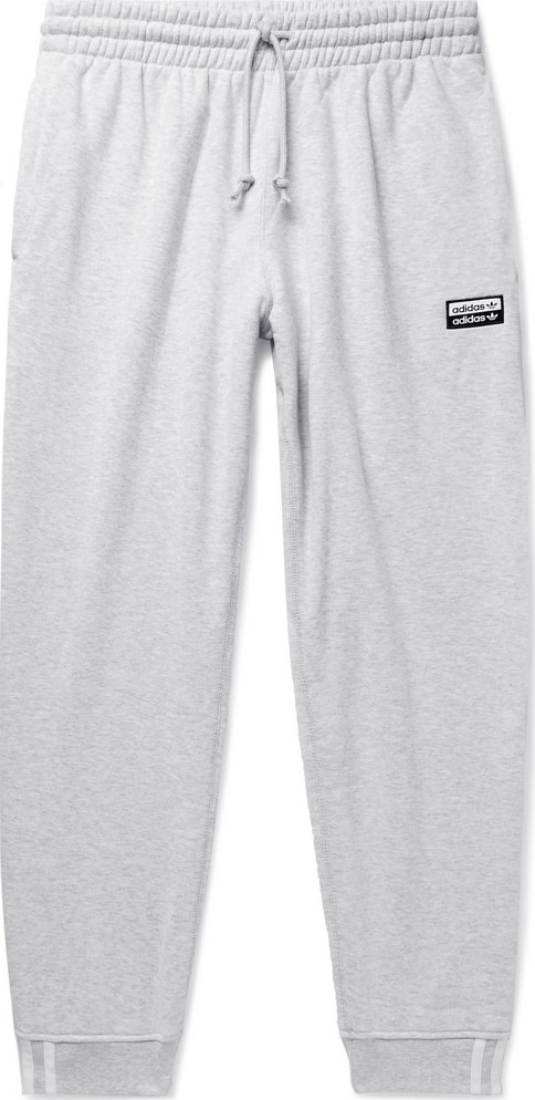 Adidas Originals R.Y.V. Tapered Logo-Appliquéd Mélange Loopback Cotton-Jersey Sweatpants