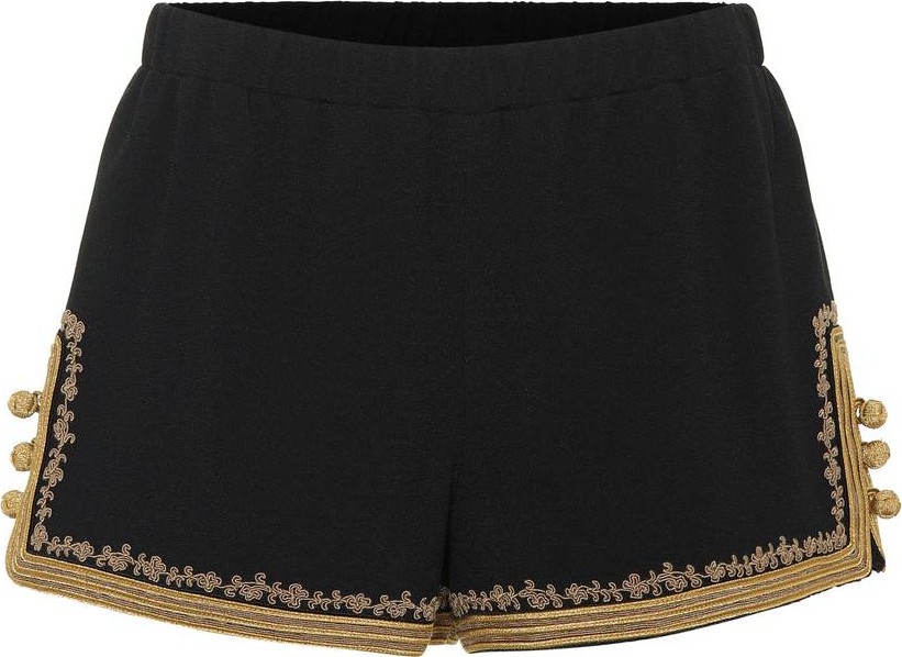 Saint Laurent Embellished crêpe shorts