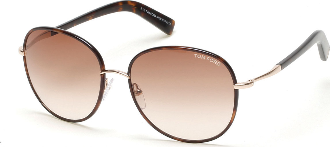 TOM FORD Georgia Gradient Round Sunglasses, Brown