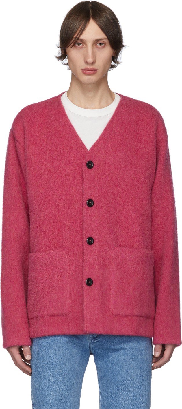 Our Legacy Pink Shetland Wool Cardigan