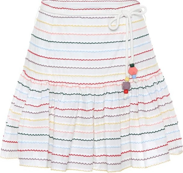 Zimmermann Zinnia striped cotton miniskirt