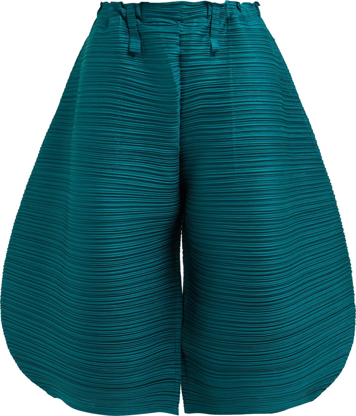 Pleats Please By Issey Miyake Curved-side tech-pleated cropped cullottes