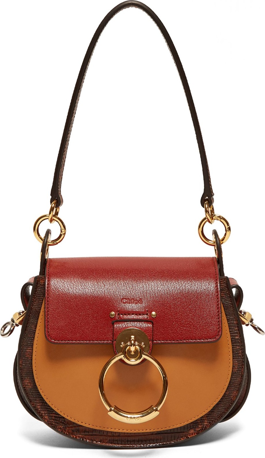 Chloe Tess small lizard-effect leather cross-body bag