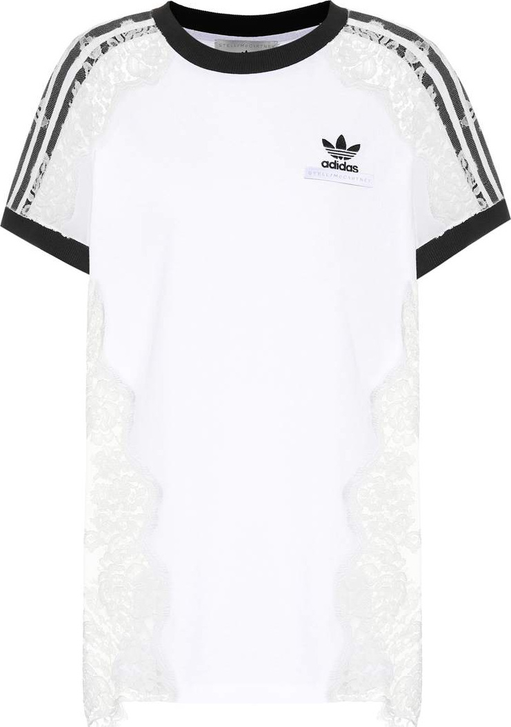 Stella McCartney Printed cotton and lace T-shirt