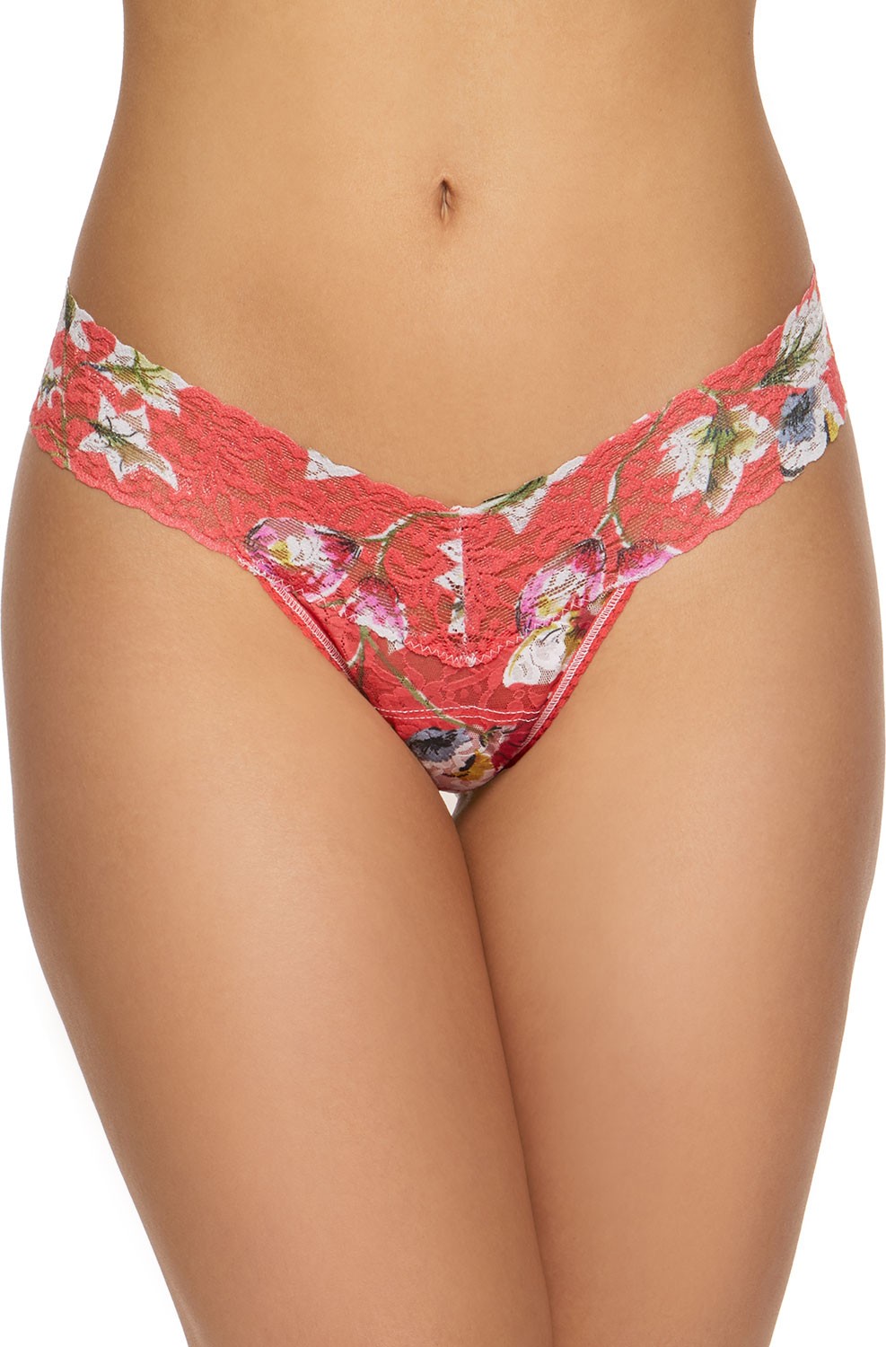 Hanky Panky Floral-Print Lace Low-Rise Thong