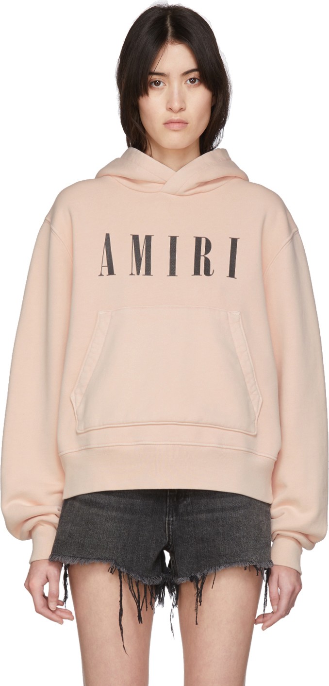 Amiri Pink Logo Core Hoodie