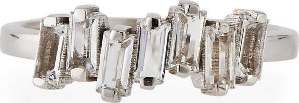 KALAN by Suzanne Kalan Fireworks Baguette Band Ring with White Topaz, Size 6.5