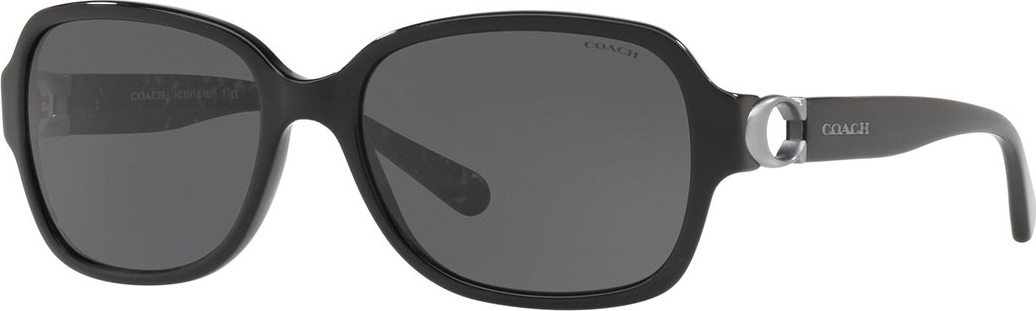 COACH Rectangle Acetate Sunglasses w/ Cutout Logo Temples