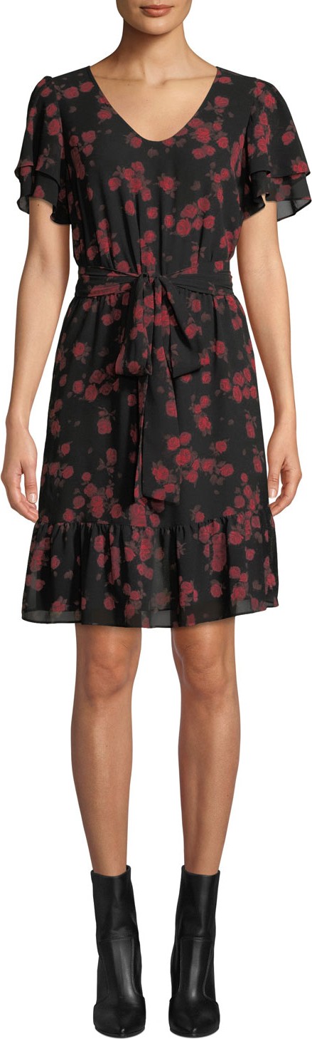 MICHAEL MICHAEL KORS Eden Rose Double-Sleeve Dress