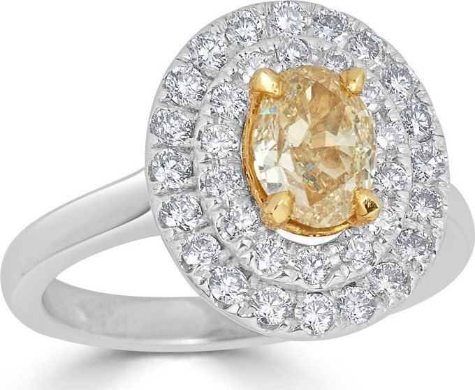 ZYDO Limoncello 18k Gold & 2-Tone Yellow Diamond Oval Ring