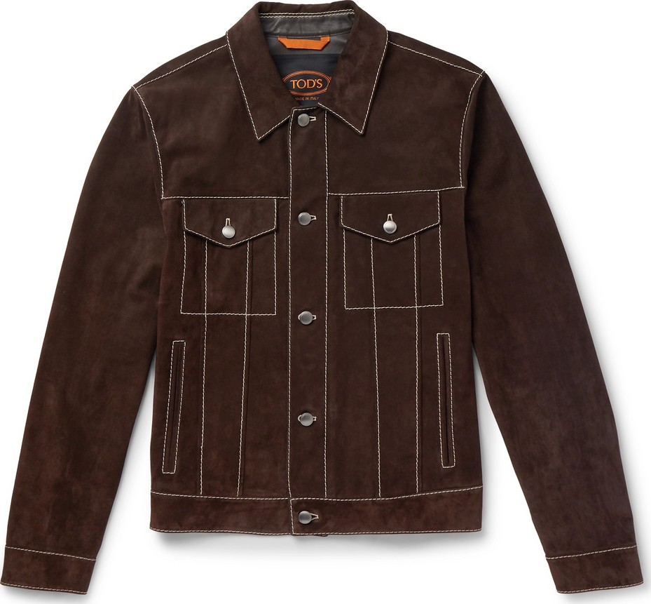 Tod's Slim-Fit Suede Trucker Jacket