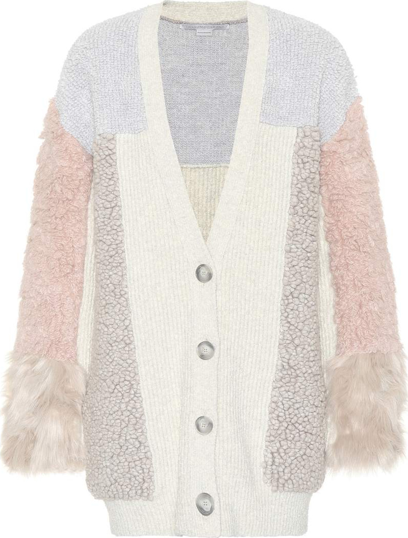 Stella McCartney Color-blocked cotton-blend cardigan