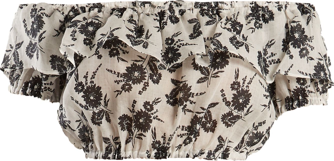 Miu Miu Floral-print off-the-shoulder top