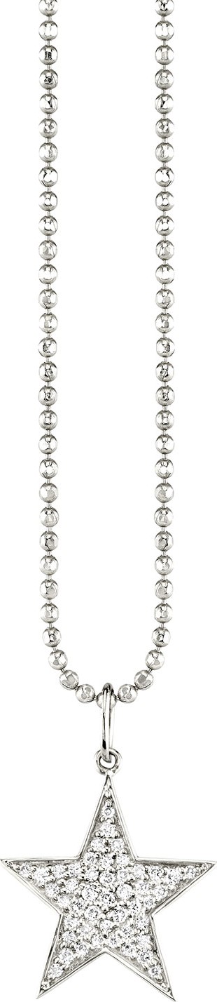 Sydney Evan 14k White Gold Medium Diamond Star Necklace