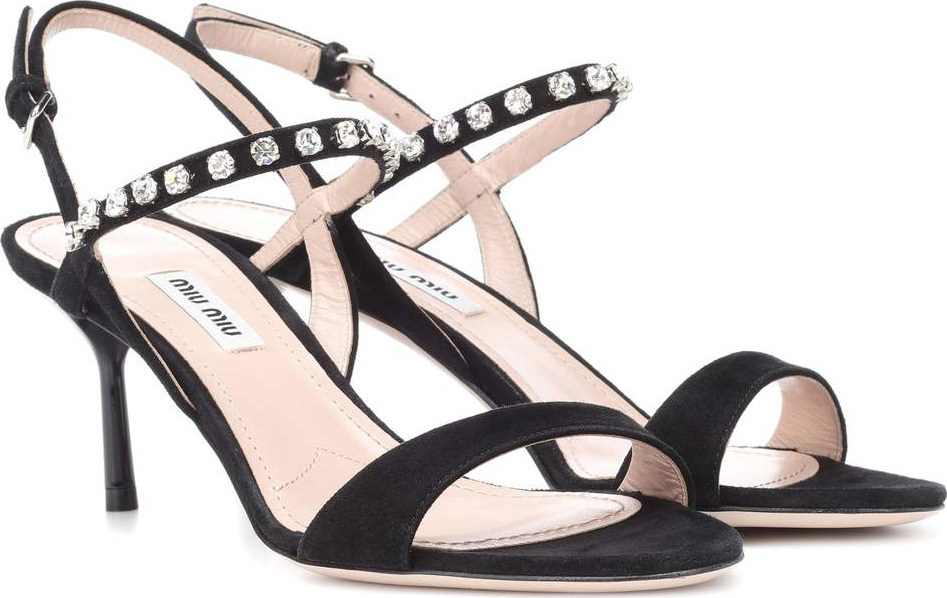 Miu Miu Embellished suede sandals