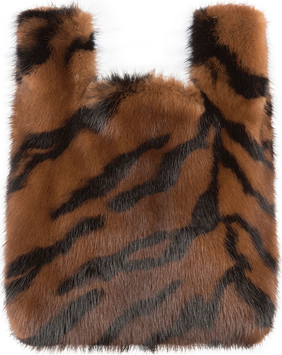 Simonetta Ravizza Furrissima Baby Tiger-Stripe Mink Fur Tote Bag