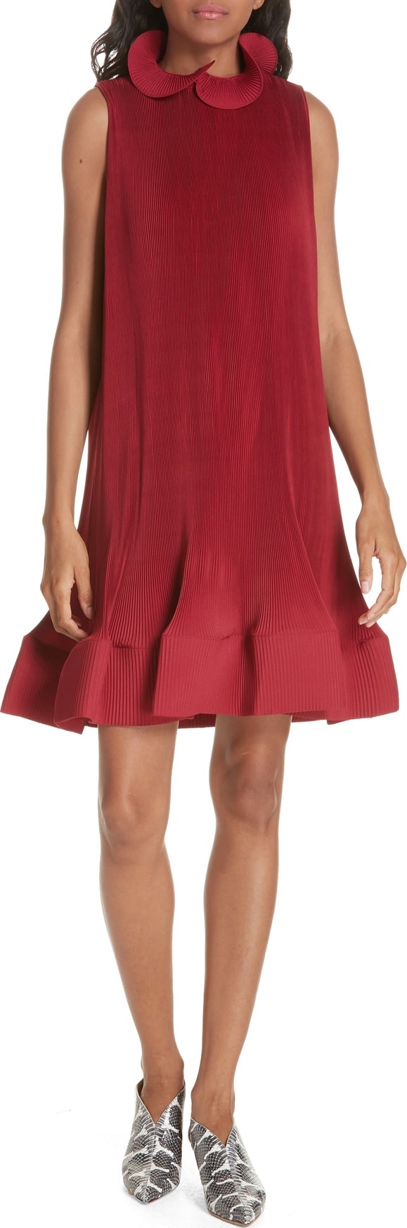 Tibi Pleating Sculptured Sleeveless Dress