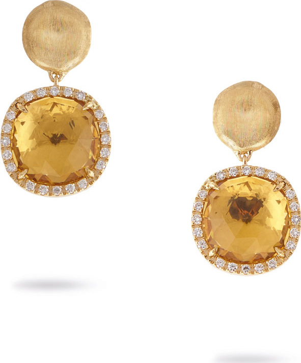Marco Bicego Jaipur Drop Earrings with Citrine & Diamonds