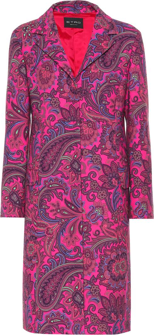 Etro Printed wool-blend coat