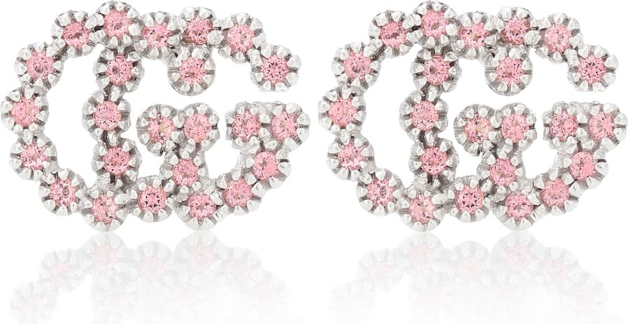Gucci GG Running white 18kt white-gold earrings with topaz and diamonds