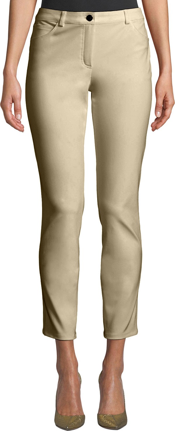 Escada Tygan Straight-Leg Ankle Techno Pants