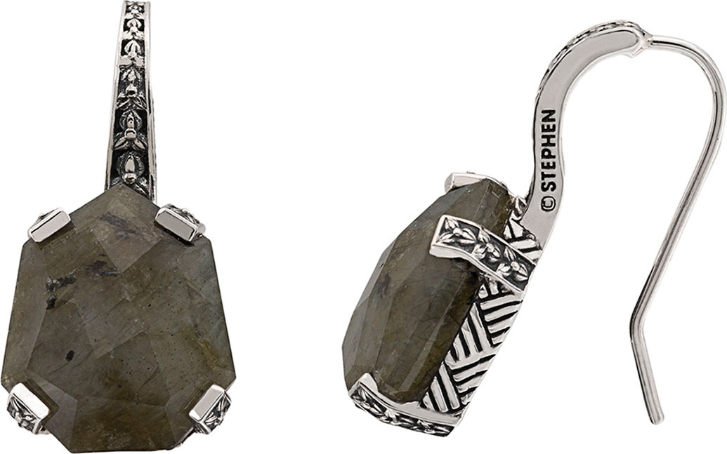 Stephen Dweck Galactical Silver Labradorite Drop Earrings
