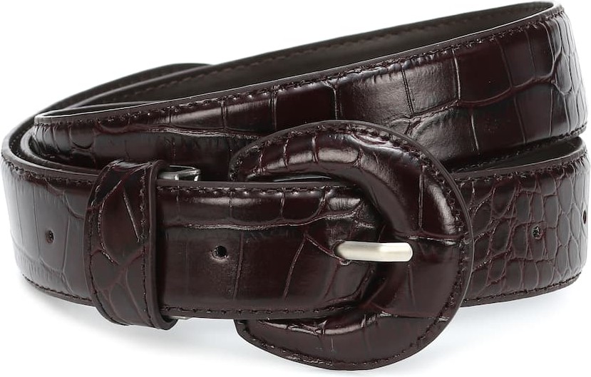 Low Classic Croc-effect leather belt