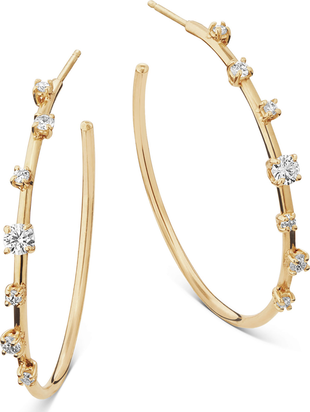 Lana 14k Solo Diamond Hoop Earrings