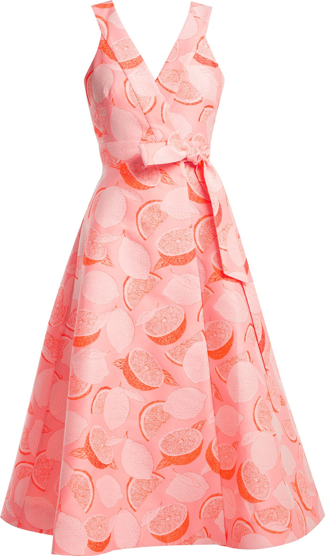 Vika Gazinskaya Lemon-jacquard wrap dress