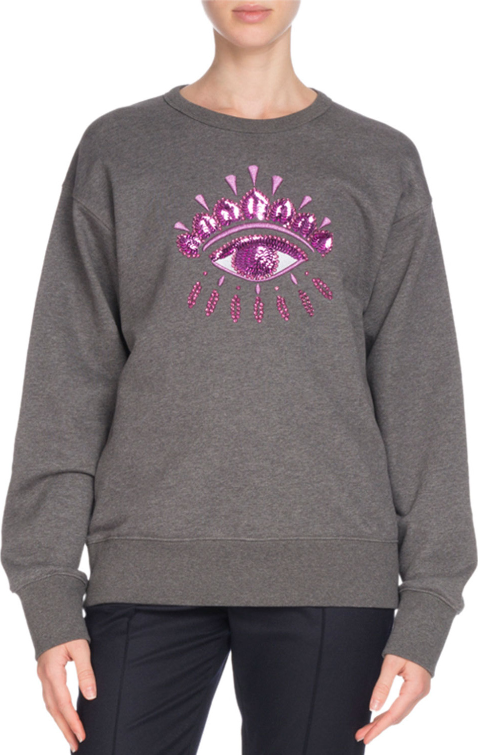 KENZO Sequin Eye Graphic Crewneck Sweatshirt