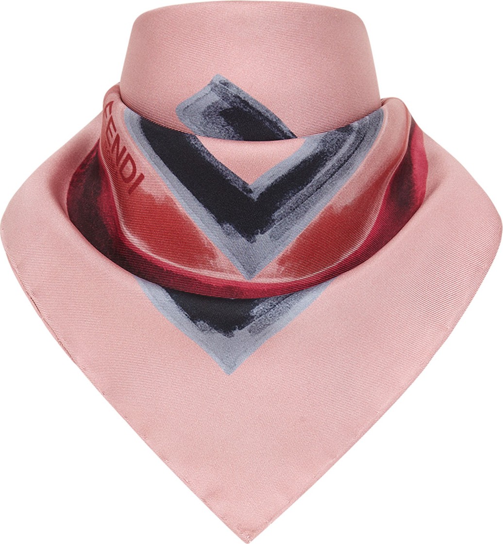 Fendi Logo Circles Silk Scarf
