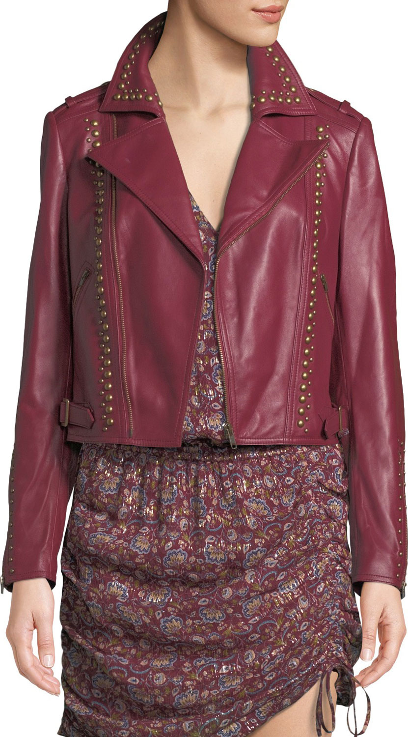Ramy Brook Yomo Studded Leather Moto Jacket