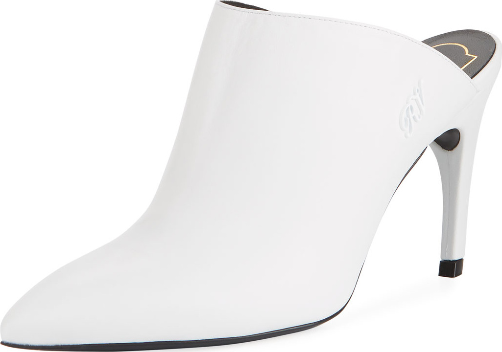 Roger Vivier 85mm Curve-Heel Leather Mule