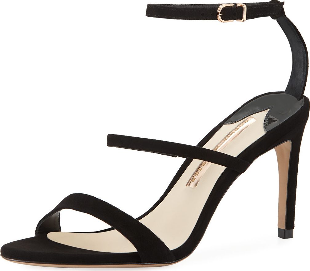 Sophia Webster Rosalind Strappy Suede Mid-Heel Sandal
