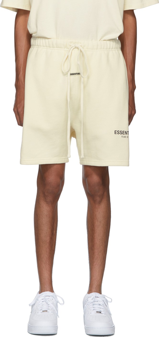 Essentials Off-White Reflective Logo Sweat Shorts