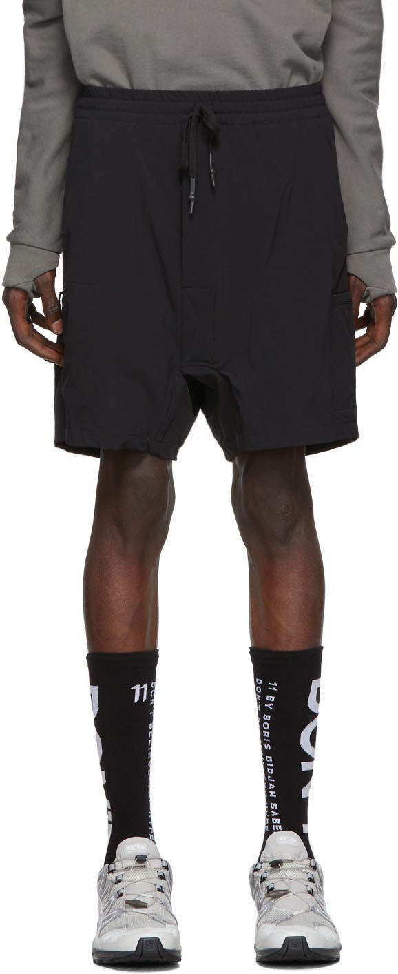 11 By Boris Bidjan Saberi Black Drawstring Shorts
