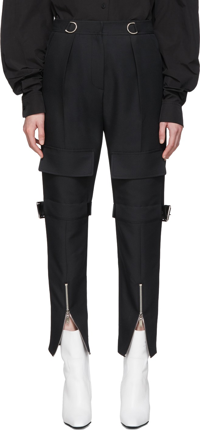 We11done Black Canvas Pocket Trousers