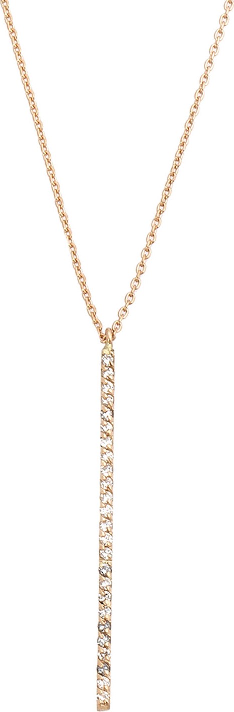 Kismet by Milka Lumiere 14k Rose Gold Diamond Stick Pendant Necklace, White