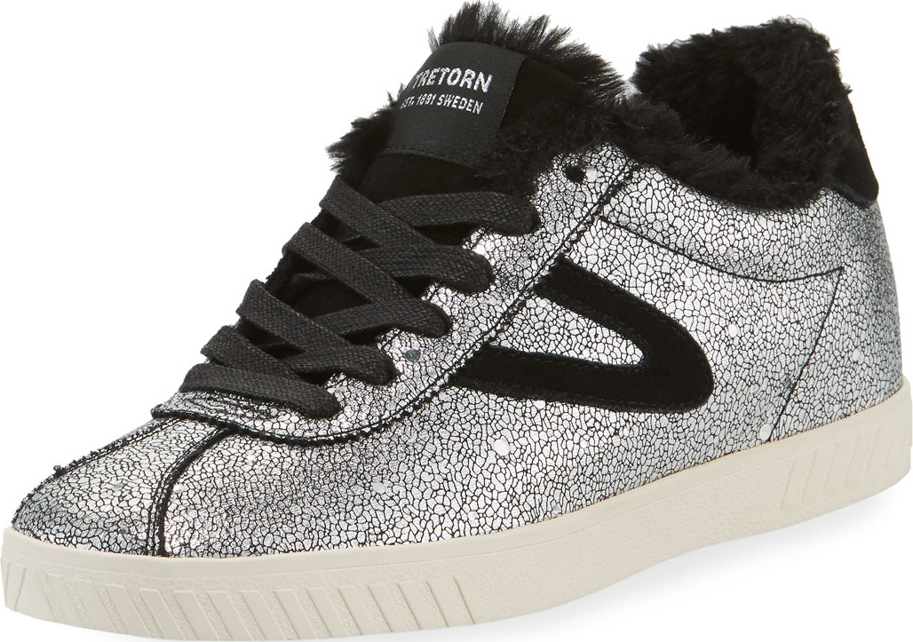 Tretorn Callie Crackled Platform Sneakers