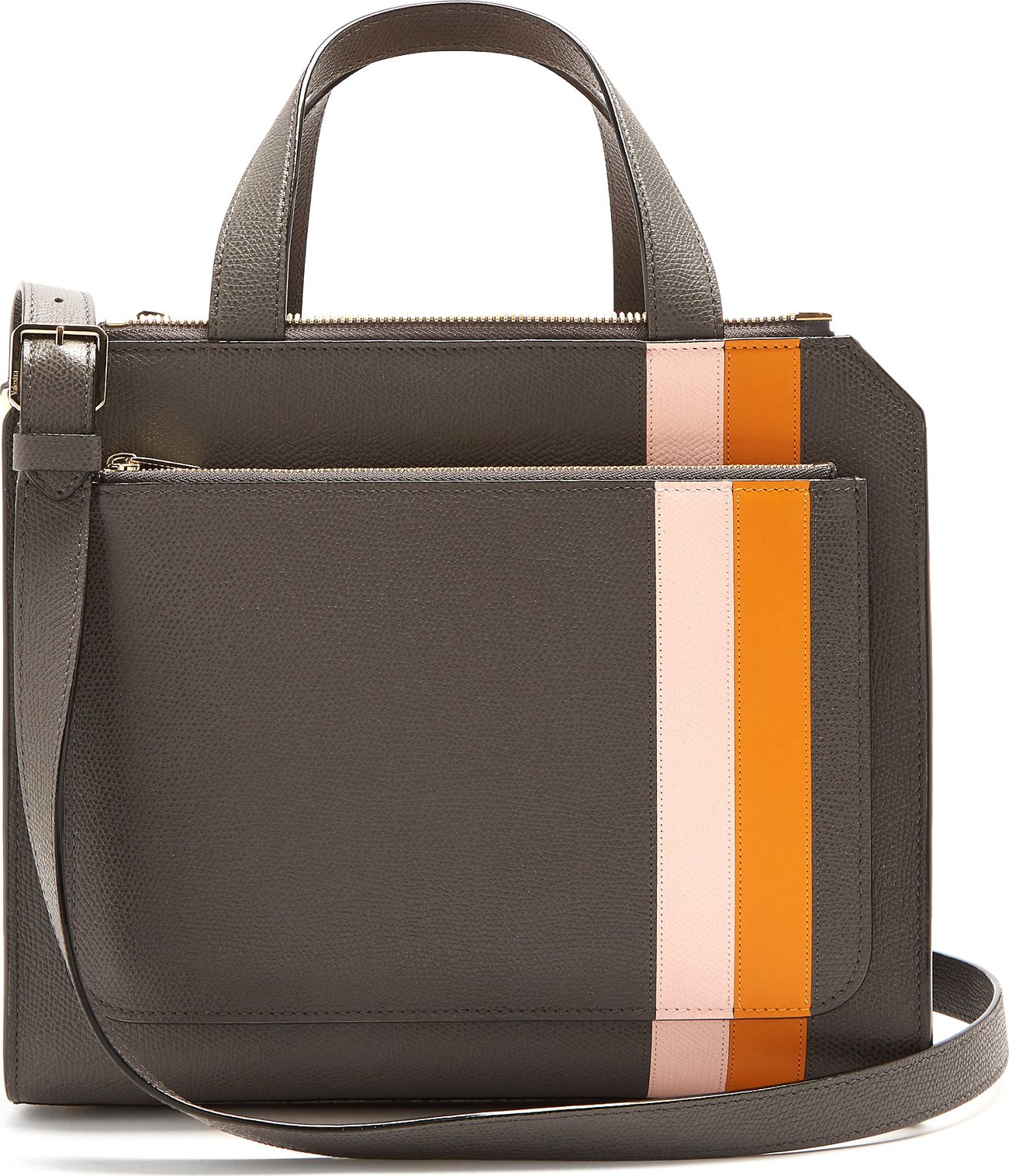 Valextra Passepartout medium striped leather bag