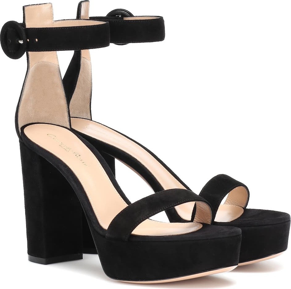Gianvito Rossi Suede plateau sandals