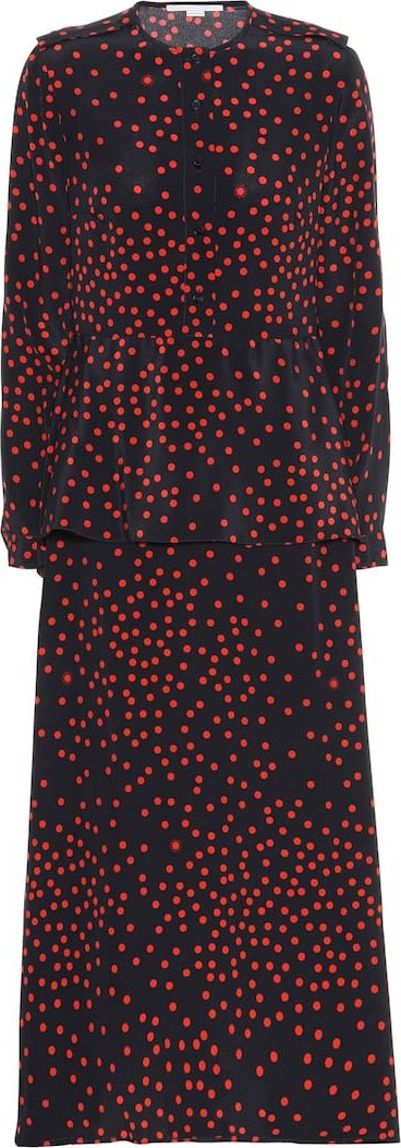Stella McCartney Polka-dot silk-crêpe maxi dress