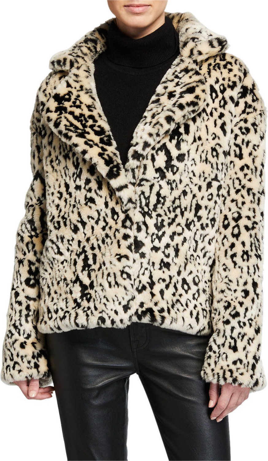 DIANE von FURSTENBERG Jordan Leopard-Print Faux-Fur Coat