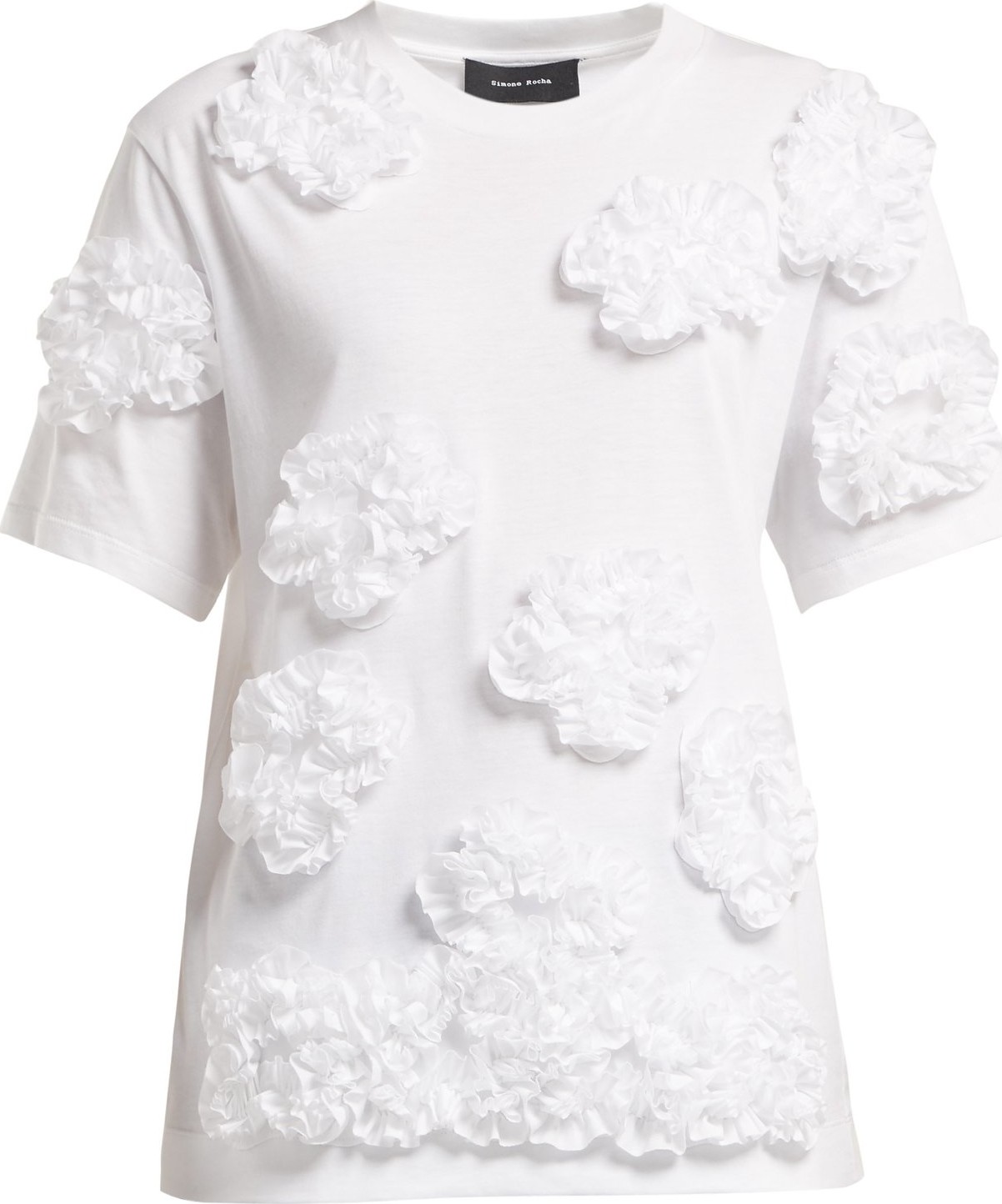 Simone Rocha Floral-appliquéd cotton T-shirt