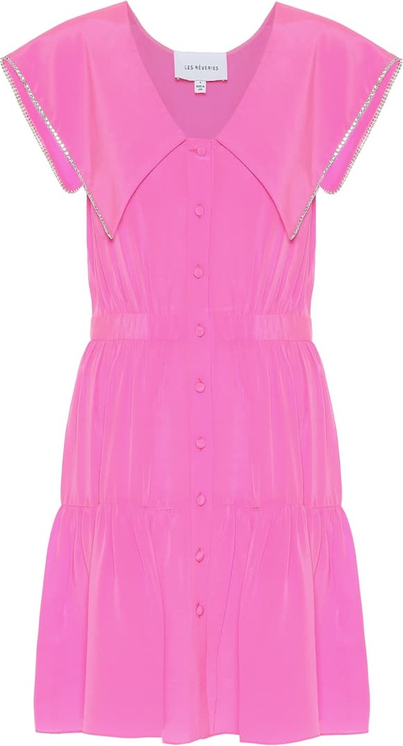 Les Rêveries Embellished silk minidress