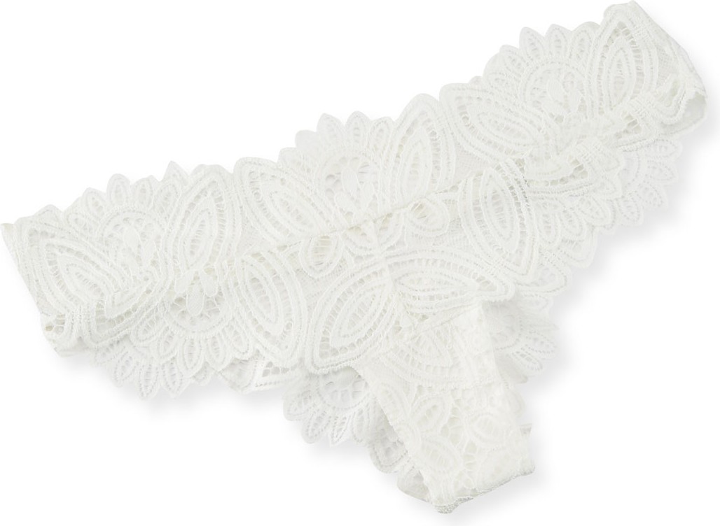 Livy by Lisa Chavy Bell Flower Lace Bikini Briefs, White