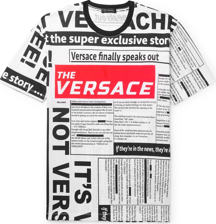 Versace Logo-Print Cotton-Jersey T-Shirt