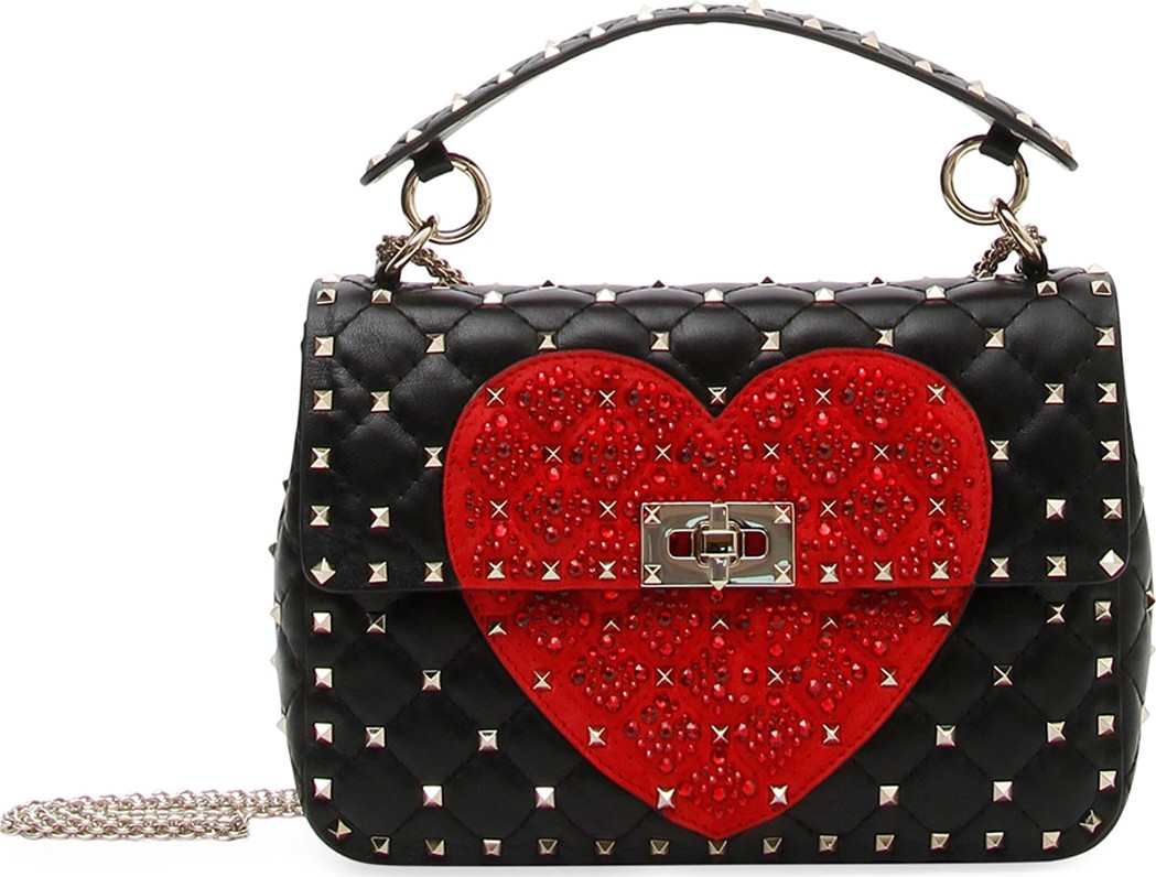 Valentino Spike.It Medium Quilted Heart Shoulder Bag